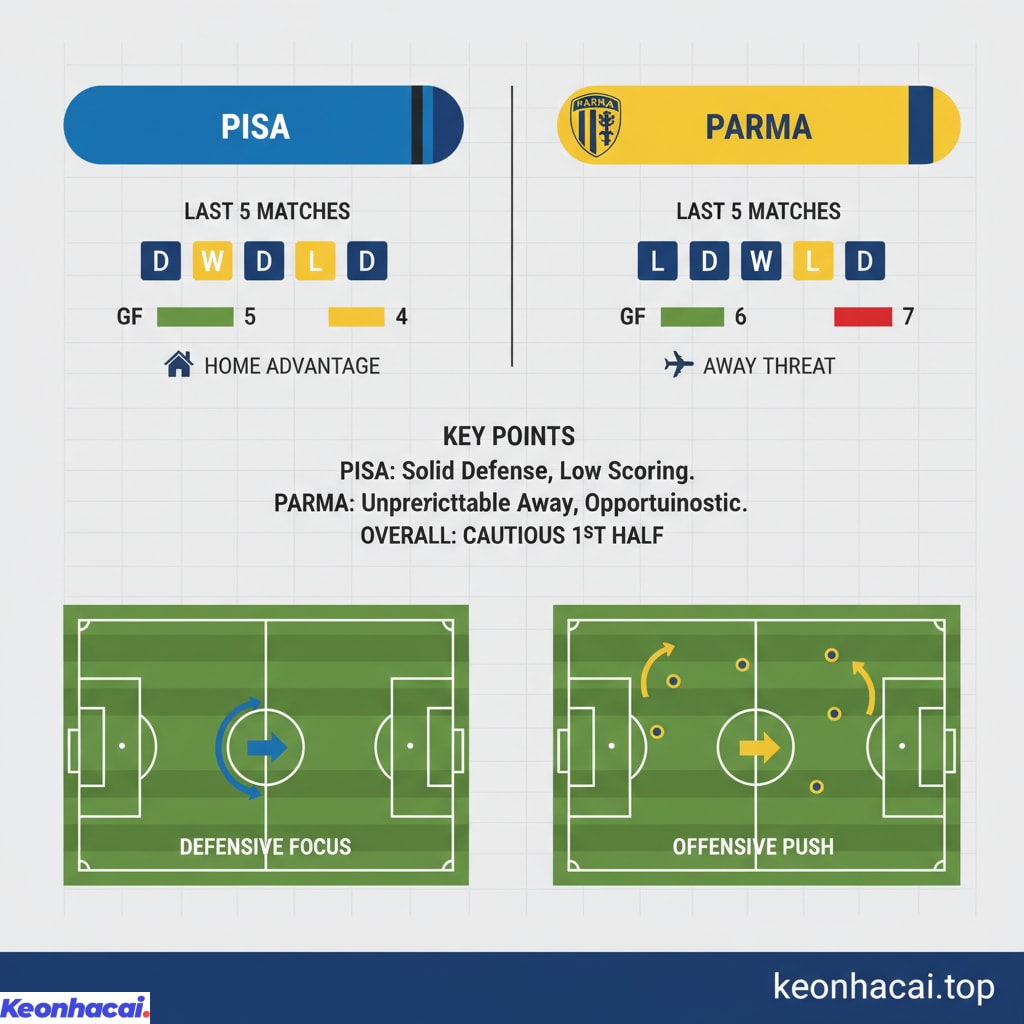 Trận đấu giữa Pisa và Parma hứa hẹn sẽ là một cuộc đối đầu cân tài cân sức