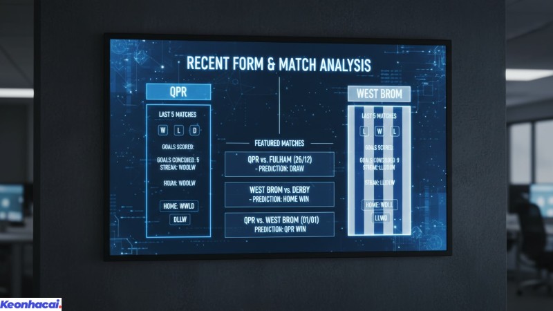 QPR và West Brom đều để lọt lưới 15 bàn trong 10 trận gần nhất tuy nhiên, QPR có số trận thắng nhỉnh hơn