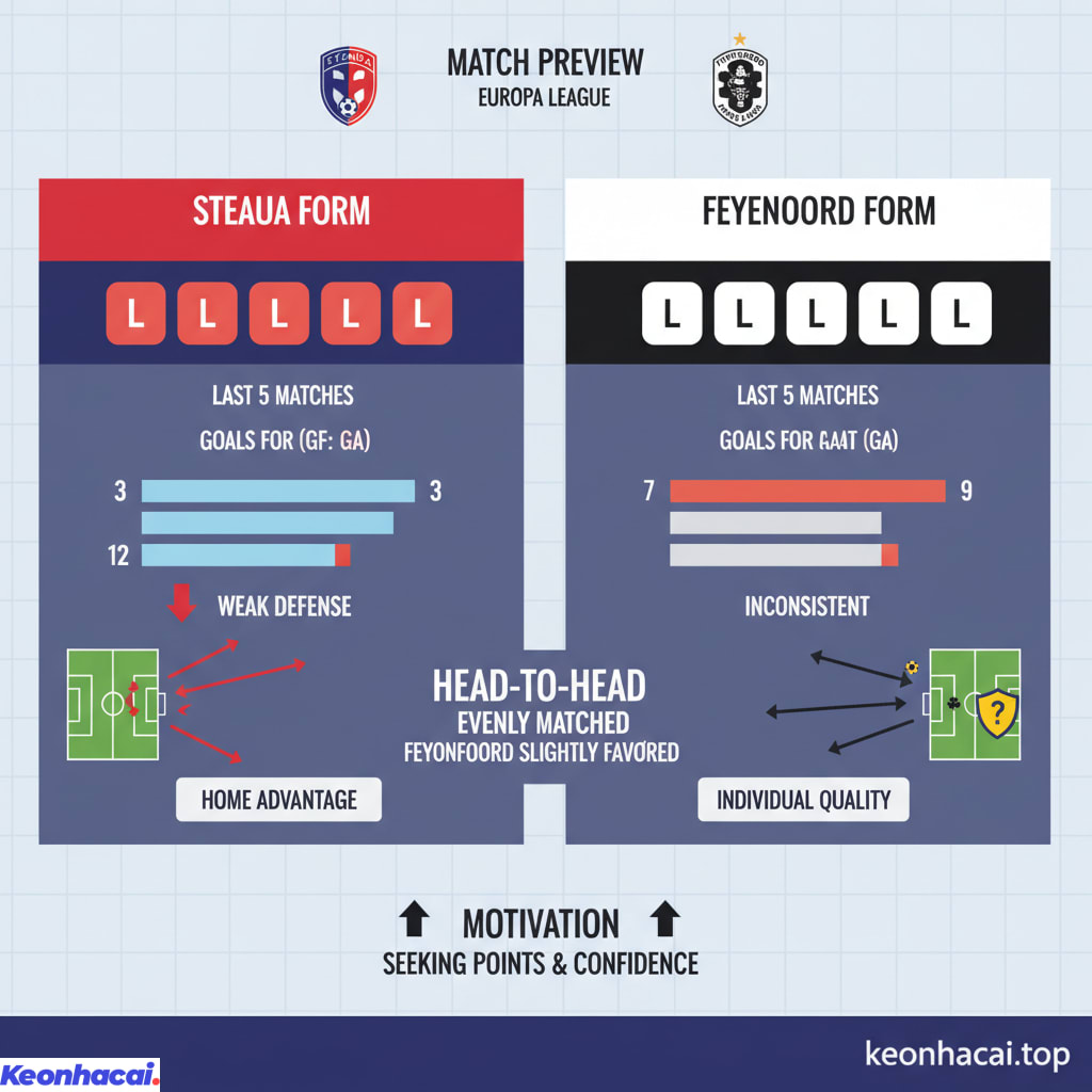 Feyenoord được xem là đội "cửa trên" về mặt chuyên môn trong cuộc đối đầu với Steaua