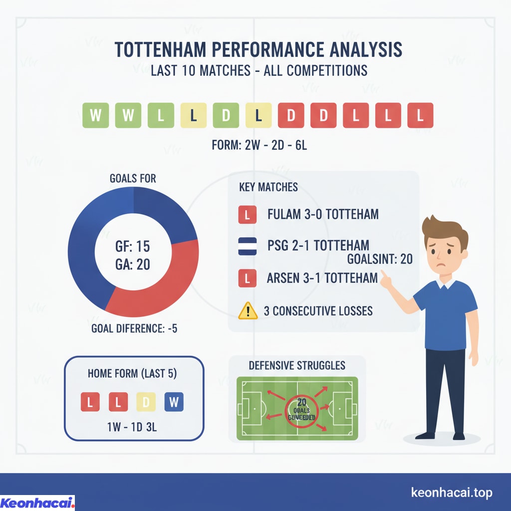 Tottenham đang trải qua một giai đoạn đầy thử thách với phong độ không mấy ổn định